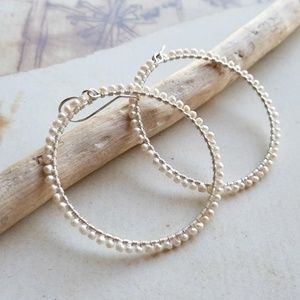 Pearl Gold-Fill Hoop Earrings